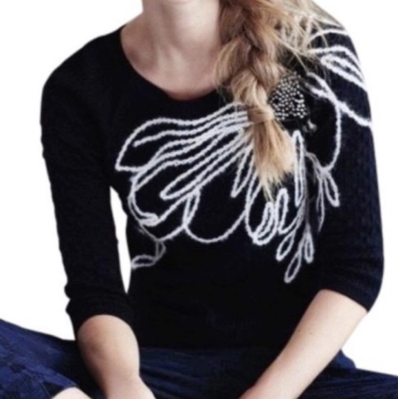 Anthropologie Field and Flower Sweater Cashmere Blend - Picture 1 of 10